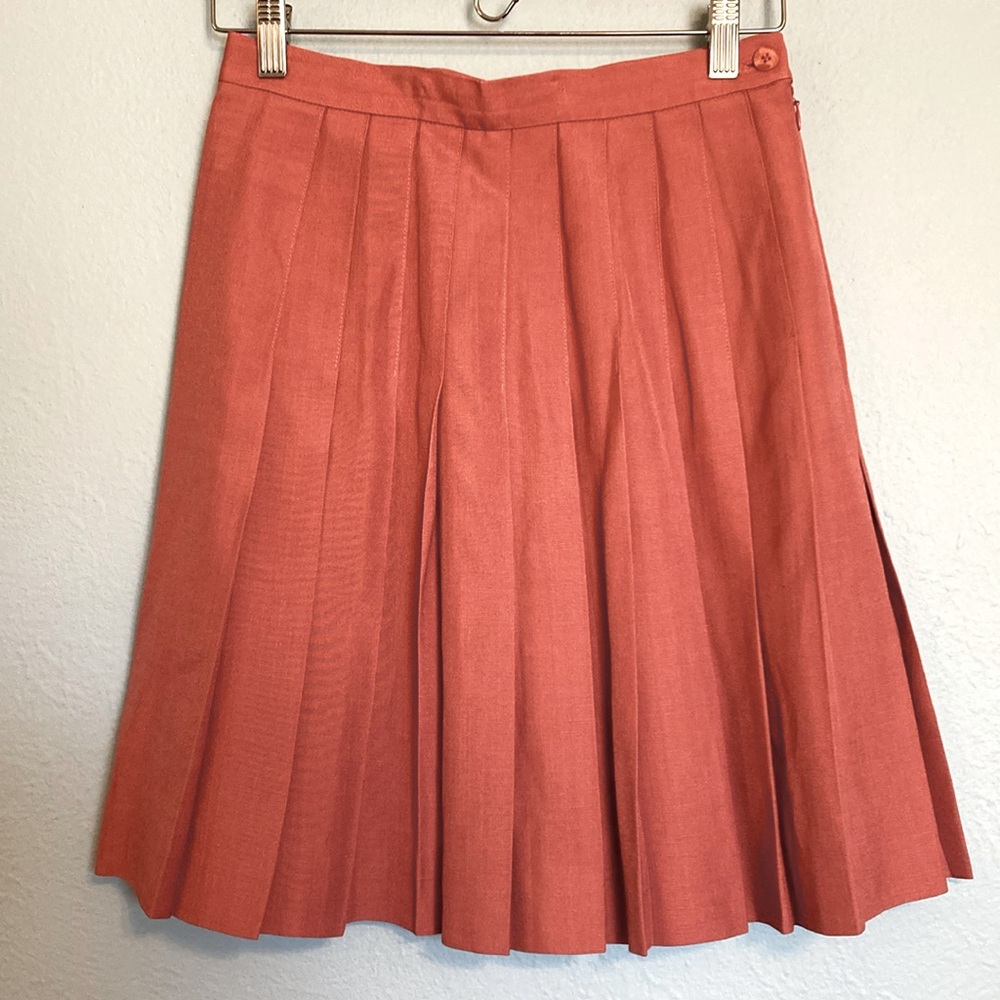 Talbot's Petites Womens Size 8P Pink Mini Tennis Skirt Pleated Prep Linen Blend